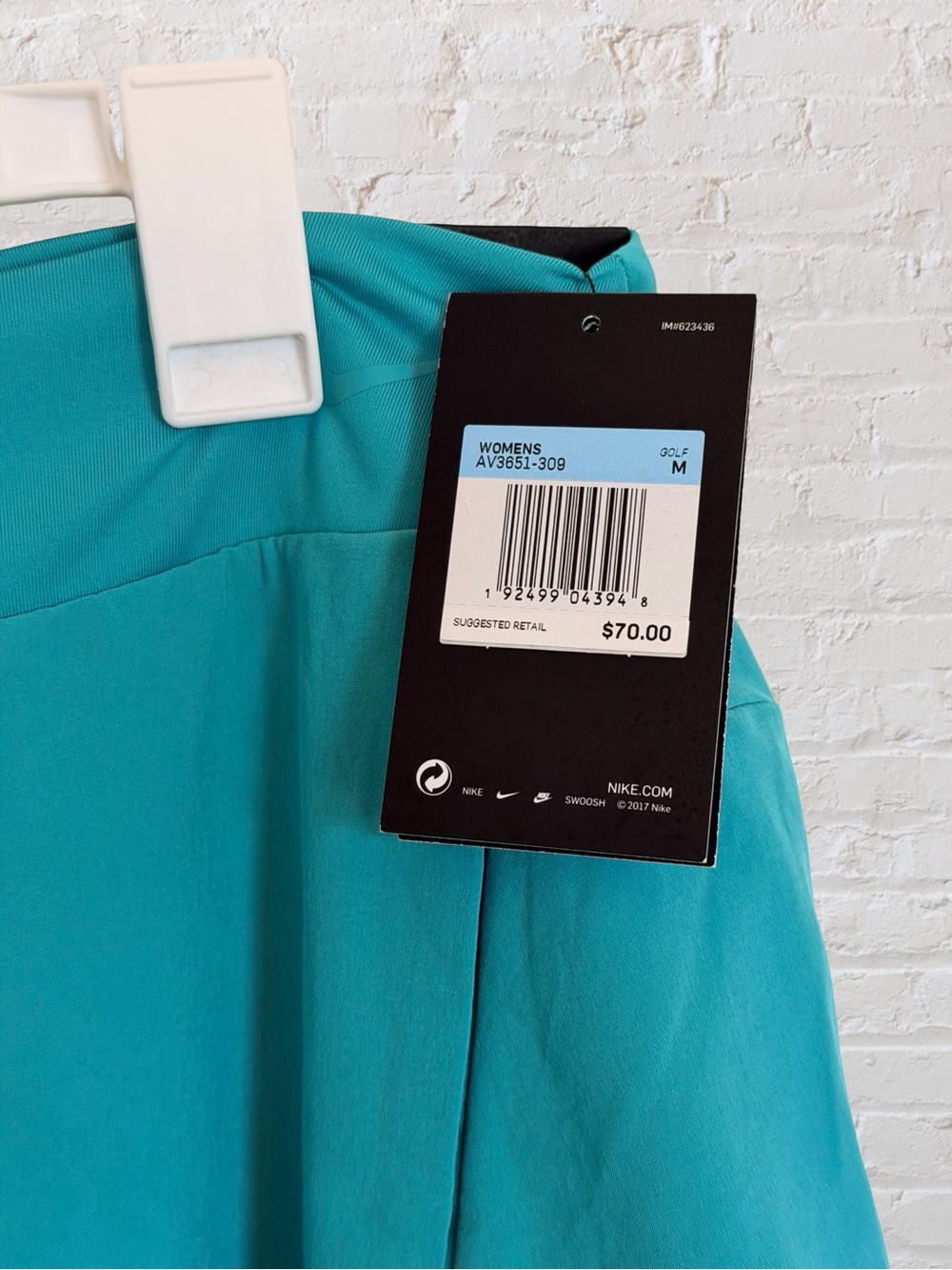 NWT Nike Flex Dri-FIT Golf Skort Teal Pleated Built-In Shorts Zip Pocket Size M - Picture 2 of 8